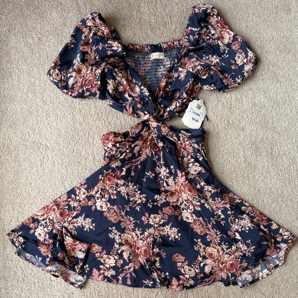 Altar'd State Navy and Pink Floral Dress